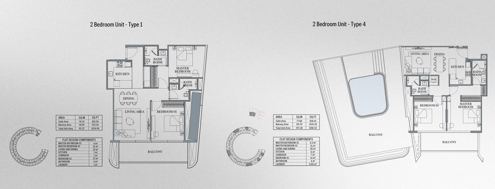 2-bedroom apartments — View floor plan